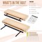 Sorbus Wood Floating Shelves for Wall - 16” Solid Wood Wall Shelves for Bathroom Decor, Books, Bedroom & Living Room - Set of 2 Black Wall Mounted Kitchen Shelves - Durable 100% Premium Solid Pine